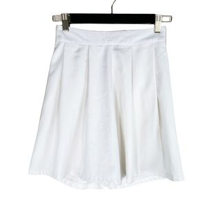 Oni White Pleated High Waisted Skort